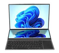 Laptop a Doppio Schermo, Laptop a Doppio Schermo da 16 Pollici 14 Pollici SSD PCIe NVMe M.2 da 512 GB Funzione Completa per la Casa (Spina europea)