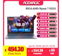 Laptop ACEMAGIC Laptop da gioco FHD da 16 pollici AMD Ryzen 7 H255 16 GB di RAM 512 GB SSD Windows 11 Pro Notebook retroilluminato KB Wifi6 BT5.2
