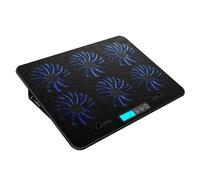 Laptop Cooling Pad, Cooler with 6 Core High Speed Mute Fan, Applicable to 18 inches Notebook Gaming Laptop Computer, Five Level Angle Adjustment Quick Cooling Low Noise (Smart LCD Displays Mute)
