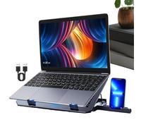 Laptop Cooling Pad - Laptop Fan Stand | Computer Cooling Pad | Silent Fans, Adjustable Height, Anti-Slip, Heat Reduction Riser, For 12-17in Laptops, Desk Work Home Office