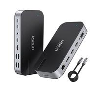 Laptop Docking Station USB C 5 ports, MOKiN 16 in 1 Dock con Dual Monitor Display con 4K 2 HDMI, DP, VGA, RJ45, SD/TF, 100W PD, Audio für Dell Surface HP Lenovo