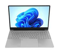 Laptop Portatile Argento 100-240 V Sblocco delle Impronte Digitali per Windows 11 IPS HD 1920x1080 Quad Core Quad Filettato Laptop da 15,6 Pollici 16G 512G per la Casa (16+512G Spina UE)