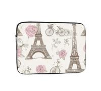 Laptop Sleeve Case 12 inch Shockproof Protective Notebook The Eiffel Tower and a Bicycle Laptop Case Computer Bag