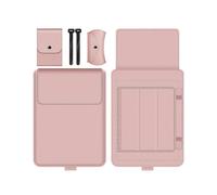 Laptop Stand Bag Portable Lightweight Ultra Thin Foldable PU Laptop Sleeve Case for 13in 14in Rose Gold for 13 14in