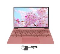 Laptop ultraleggero per l'uso quotidiano, processore Intel Celeron, display IPS Full HD, elegante finitura oro rosa, Windows 11, stile professionale