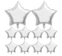 LAPYAPPE 10 Palloncini Mylar a Forma di Argento da 18 Pollici, Palloncini Foil per Compleanni e Matrimoni, Gonfiabili Elio o Aria