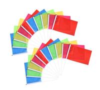 LAPYAPPE 100 Bandiere a Bastoncino Vuote in Poliestere Colorate, Mini Bandiere Portatili Rettangolari 21x14 Cm per Eventi Sportivi, Sfilate e Feste, Bandierine Leggere da Sventolare a Mano