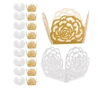 LAPYAPPE 100 Pezzi Bicchierini di Carta per Cioccolato con Pizzo Rosa Supporto Stabile per Tartufi e Dolci da Matrimonio Decorazione Raffinata per Buffet e Feste