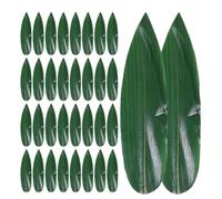 LAPYAPPE 100 Pezzi Foglie di Bambù Verde per Sushi e Sashimi, Decorazione Versatile e Facile da Conservare, Stile Tradizionale Giapponese per Servizio e Preparazione