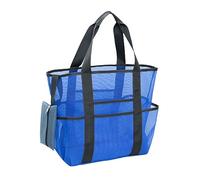 LAPYAPPE 1pezzi Borsa Spiaggia Multifunzionale Rete Leggera e Per Giochi e Picnic Con Tasche Ampie e Chiusura Zip Per Oggetti Preziosi