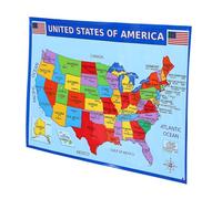 LAPYAPPE 2 Pezzi America Map Wall Posters Bright Color Geography Learning Decor For Classroom And Home