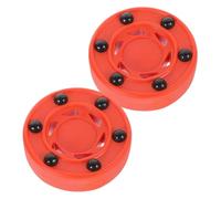 LAPYAPPE 2 Pezzi Puck Hockey da Allenamento per Roller Hockey Puck Professionale in Nylon per Gioco su Strada e Indoor Superficie Liscia Antishock per Squadre e Club