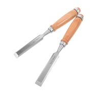 LAPYAPPE 2 Pezzi Scalpello Piatto da Falegname 18mm Manico in Legno | Lama Forgiata in Acciaio al Cromo, Bordo Dritto e Larghezza Uniforme, 24x2,5x2,5cm