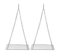 LAPYAPPE 2 Pezzi Stendibiancheria 15x15 e Aromatiche in Inossidabile per Acciaio Erbe Argento Pieghevole Superficie Liscia Dimensioni Cm Piante e Verdure in Cucina e Giardino
