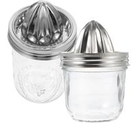 LAPYAPPE 2pezzi Spremiagrumi Manuale in Acciaio Inossidabile per Barattoli con Design Ergonomico Squeezer per Succo di Agrumi Limoni e Arance Facile da Usare e Pulire