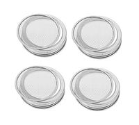 LAPYAPPE 4 pezzi Coperchi Rete in Acciaio per Barattoli Bocca Larga Kit Filtrante per Germogliatura Semi Lavabili in Lavastoviglie per Coltivazione e