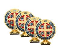 LAPYAPPE 4 pezzi Ornamenti Presepe in Metallo con Base Stabile Decorazioni Natalizie Vintage per Tavolo Casa Ufficio Bar Chiesa Idee Regalo Originali per Famiglia e Amici