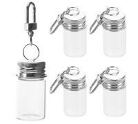 LAPYAPPE 5 Pezzi Portachiavi Bottiglia in Vetro Mini 7ml per DIY