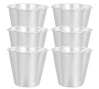 LAPYAPPE 6 Pezzi Stampi Mini per Cupcake e Cheesecake in Lega di Alluminio Argento, Leggeri e Antiaderenti, per Home Baking e Dolci Eleganti