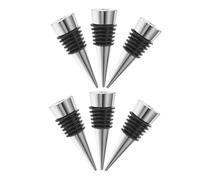 LAPYAPPE 6pezzi Tappi Per Bottiglie Di Vino Sottovuoto Da Pz Stoppers Riutilizzabili Per Conservazione Vino Design Chic Per Bar e Feste Compatibili Con Bottiglie Standard