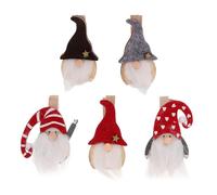 LAPYAPPE 9 Pezzi Clip di Legno Natalizie Fermagli Decorativi a Forma di Babbo Natale, Supporti per Foto e Note, Decorazioni per Casa e Feste, Idea Regalo Creativa Stile Stile Casuale