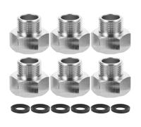 LAPYAPPE Adattatore per Tubi da Giardino in Rame 6 Pezzi Filetto Interno G1/2 a Esterno 3/8 Design a Vite per Connessioni Rapide e Durature del Rubinetto