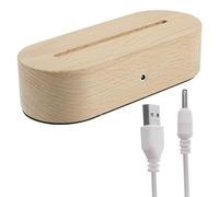 LAPYAPPE Base per Display LED in Legno di Faggio Sagomata Luce Calda Base Illuminata per Luce Notturna e Supporto Espositivo per Acrilico Vetro e Oggetti da Collezione per Casa Ufficio