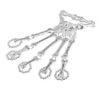 LAPYAPPE Bracciale Dita Snodate Scheletro Mano Stile Punk in Lega Argento | Flessibile Sulle Articolazioni, Chiusura Snodata, Design Moda, Tonalità Argento