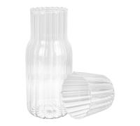 LAPYAPPE Caraffa Vetro Trasparente per Bevande Fredde Contenitore Acqua Domestico in Vetro Resistente e Antigoccia Brocca Versatile per Succo e Tè