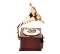 LAPYAPPE Carillon a Carica Manuale in ABS Marrone, Decorazione Vintage per Scrivania, Graziosa Scatola Melodica da Tavolo per Arredamento Casa e Regalo di Compleanno