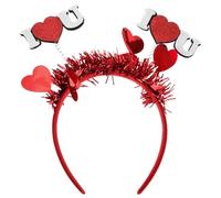 LAPYAPPE Cerchietto per Chioma Cuori Rossi in Glitter, Design a Forma di Cuore, Materiale Feltro, Adatto per Feste e Matrimoni, Vestibilità Comoda e Resistente
