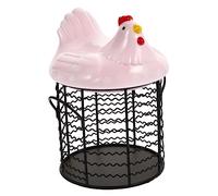 LAPYAPPE Cesto Portaoggetti Mela Deposito Cucina Cestino Portaoggetti in Vimini Cubi Cassa Gallina Paniere Alimentare Superiore Cestino Di Vimini Con Coperchio Cibo Rosa Ferro Da Stiro