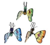 LAPYAPPE Decorazione a Farfalla per Vasi da Giardino, 3 Pezzi, Ferro | Ornamento da Appendere per Fiori, Effetto Raffinato e Allegro, per Recinzioni Patio e Anfore