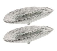LAPYAPPE Mangiatoia per Uccellini da Esterno in Ceramica 2 Pezzi Forma Irregolare per Farfalle e Piccoli Uccelli, Decorativa per Giardino e Parco