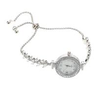 LAPYAPPE Orologio Elegante da Donna Bracciale a Bangle in Lega di Zinco Argento, Meccanismo a Quarzo Cordino, Design Rotondo per Eventi Formali e Cerimonie