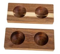 LAPYAPPE Portauova in Legno Naturale 2 Pezzi, Portauova Piatto Marrone per Cucina, Base per Conservare Uova su Piano di Lavoro, Facile da Pulire e Antiscivolo