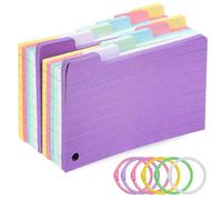 LAPYAPPE Schede Indice Colorate Rigate con Anelli Robusti, 300 Fogli Preforati per Appunti e Studio, Blocco di Cartoncini Multifunzione per Studenti, Professionisti e Uso Colore Casuale