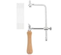 LAPYAPPE Seghetto Archetto Regolabile e Lame di Acciaio per Gioielli con Manico in Legno Kit 10 Pezzi Stili multipli per Creazione Gioielli Fai da Te Stili multipli