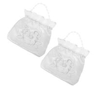 LAPYAPPE Set 2 Borse da Sposa Coulisse Piccole Leggere, Pochette Matrimonio per Damigelle e Spose, Sacchetti Portadenaro per Bomboniere e Feste Nuziali
