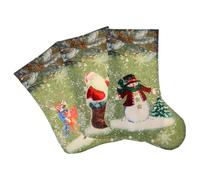 LAPYAPPE Set 3 Calze di Natale Verdi Manico, Sacchetti Regalo per Uffici e Bar, per Dolci, Regali e Piccoli Doni Natalizi