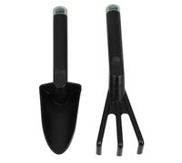 LAPYAPPE Set di Attrezzi da Giardino in Plastica Pp Nero, Mini Set da Giardino Paletta e Rastrello a 3 Denti, per Piante, Cortili e Fattorie, Leggero,