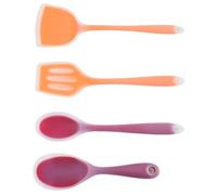 LAPYAPPE Set di Utensili da Cucina 4 Pezzi in Silicone Resistente al Calore Cucchiaio per Riso e Mestolo per Zuppa, Antiaderente e Facile da Pulire Colore Casuale per Uso