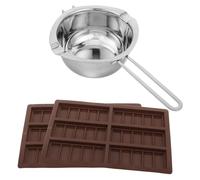 LAPYAPPE Set Pentola Doppia Caldaia in Acciaio Inossidabile da 1200 Ml con Stampi per Sciogliere Cioccolato, per Uso Domestico e Cottura Uniforme