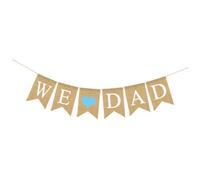 LAPYAPPE Striscione per Festa del Papà in Lino Khaki, Decorazione Appendibile a Forma di Cuore e Coda di Rondine per Festa o Party Elegante e Chic