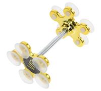 LAPYAPPE Supporto Auto per Cellulare in Silicone e Metallo Ventosa Doppia Faccia e Design a 5 Piastre, Multi-funzione per Fissaggio a Bocchetta D'aria e Parabrezza, Colore Oro