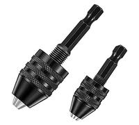 Lapyyne Mandrino Autoserrante per Trapano Chiave con Codolo Esagonale 2 Pezzi, Adattatore per Trapano per Convertitore per Punte Trapano un Cambio Rapido (0,6-8 Mm, 0,3-3,6 Mm)