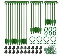 Lapyyne Set di Supporti per Piante da 60 Pezzi - Confezione da 20 Bastoncini per Piante da Fiori (3 Misure), 20 di Supporto per Piante e 20 per Orchidee