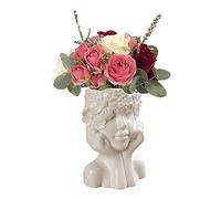 Lapyyne Vaso di Fiori in Ceramica Bianca per Decorazione, Vaso dallo Stile Moderno A Forma di Volto Femminile, Vaso Unico per Decorare la Casa o L'Ufficio. Resistente e Facile da Utilizzare.