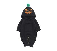 Laquieio Costume Da Zucca Di Halloween Invernale Completo Carnevale Neonato Maniche Lunghe Completini Neonati Arancione Cotone Tuta Zucca Costumino Vampiro Scheletro Tutine Pumpkin Costume Baby