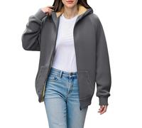 Laquieio Felpa bianca Donna Oversize Offerta Abbigliamento Inverno Jersey Sweater Loungewear Donna Bianca Harajuku Streetwear Essentials Felpa Cappuccio Corsa, Grigio scuro, 5XL